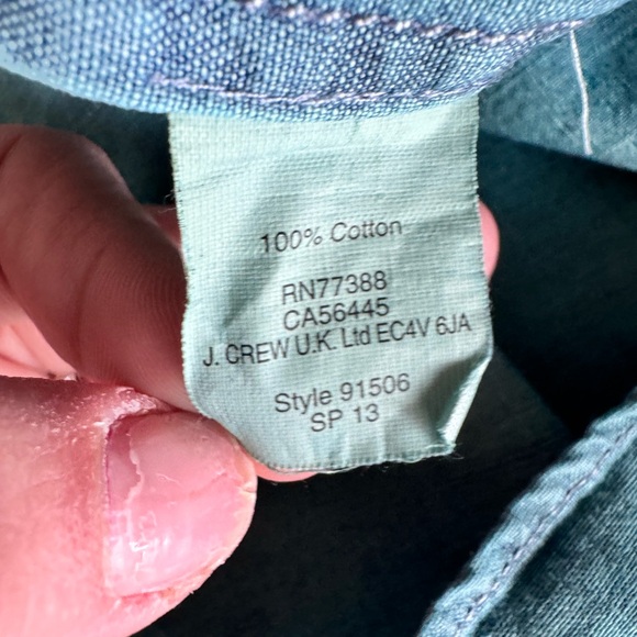 J.Crew upcycled button down shirt - dip-dyed teal from waist down - Picture 5 of 6